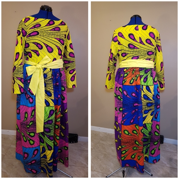 Color Pop African Print Dress - Picture 3 of 4